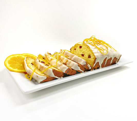 Cranberry Orange Corn Bread Loaf with Fresh Orange Glaze